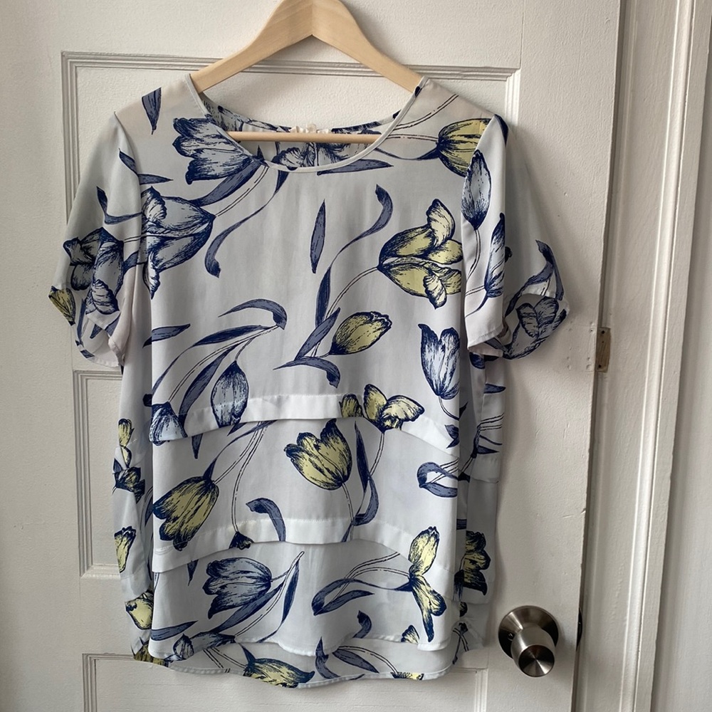 COPY - Pleione Floral Short Sleeve Blouse